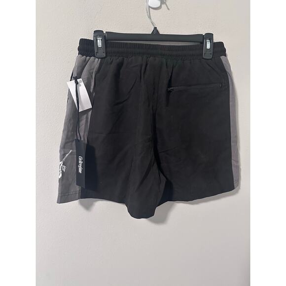 New Civil regime PacSun Men's Black Duality Suede Shorts Size Medium - Picture 3 of 4
